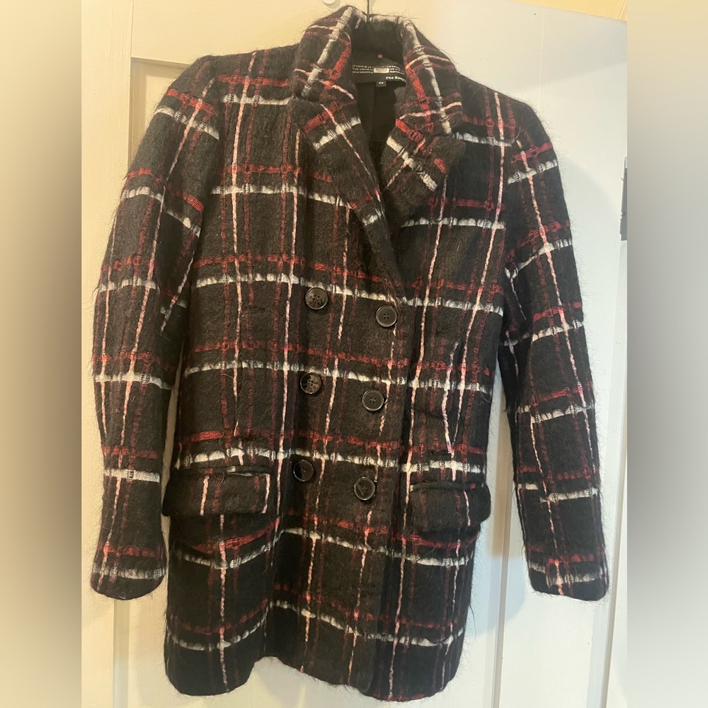 The Kooples Wool Blend Peacoat Red & Black